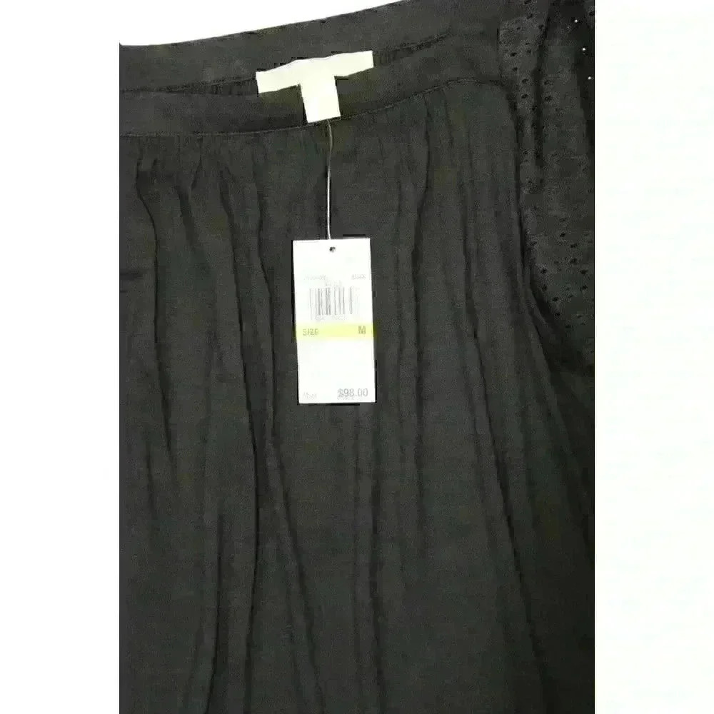 NEW! MICHAEL Michael Kors Women’s M Square Neck Eyele Short Sleeve Top NWT $98 - Picture 3 of 3